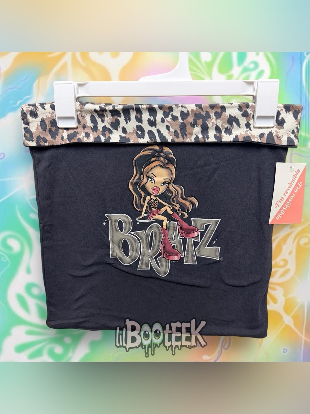 Bratz Reversible OS Tube Top with Leopard Print Trim NWT Y2K VIRAL